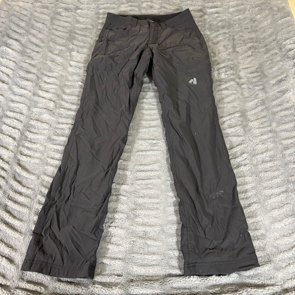 Eddie Bauer First Ascent Womens 2 Black Fleece Lined Hiking Pants Cargo AT451